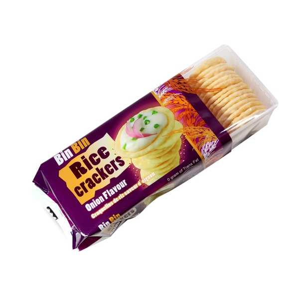Bin Bin Thin Rice Crackers Onion Flavour 100g